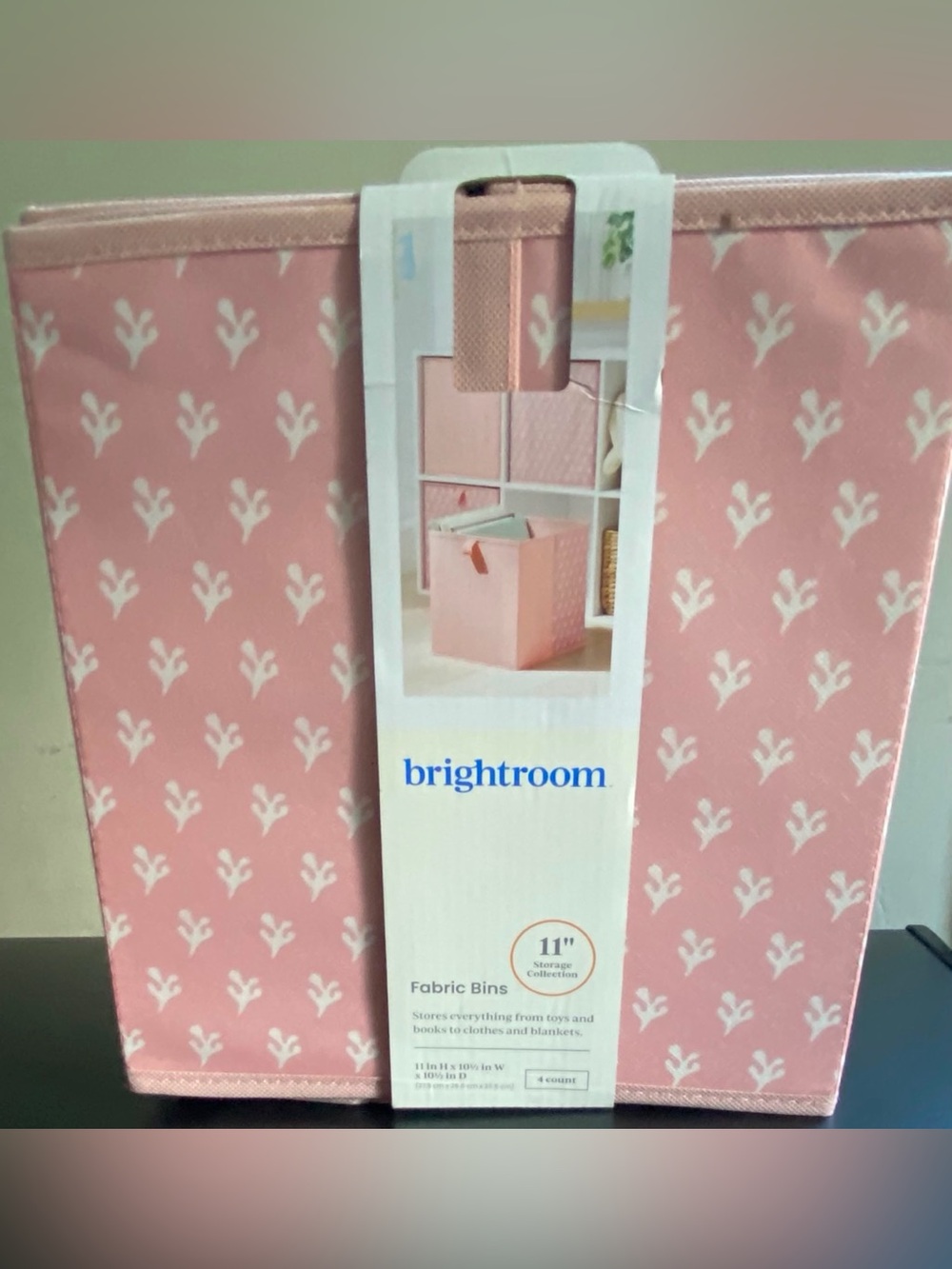 Pink Fabric Storage Bin - 11"